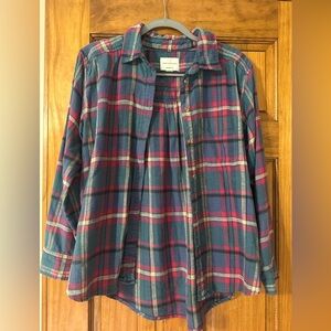 American Eagle Boyfriend Fit Plaid Flannel - Boho/Cabin Core